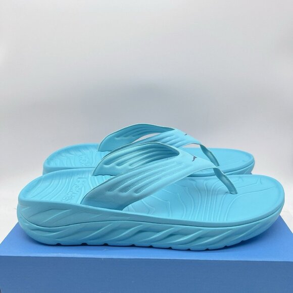 Hoka One One Ora Recovery Flip Flop Thong Sandal Scuba Blue Bellwether Men US 11 - Picture 5 of 10